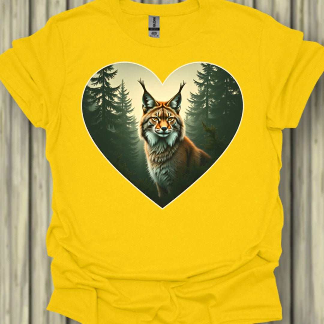 Lynx malin en forme de coeur T-shirt tendance