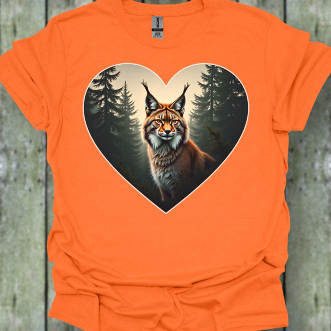 Lynx malin en forme de coeur T-shirt tendance