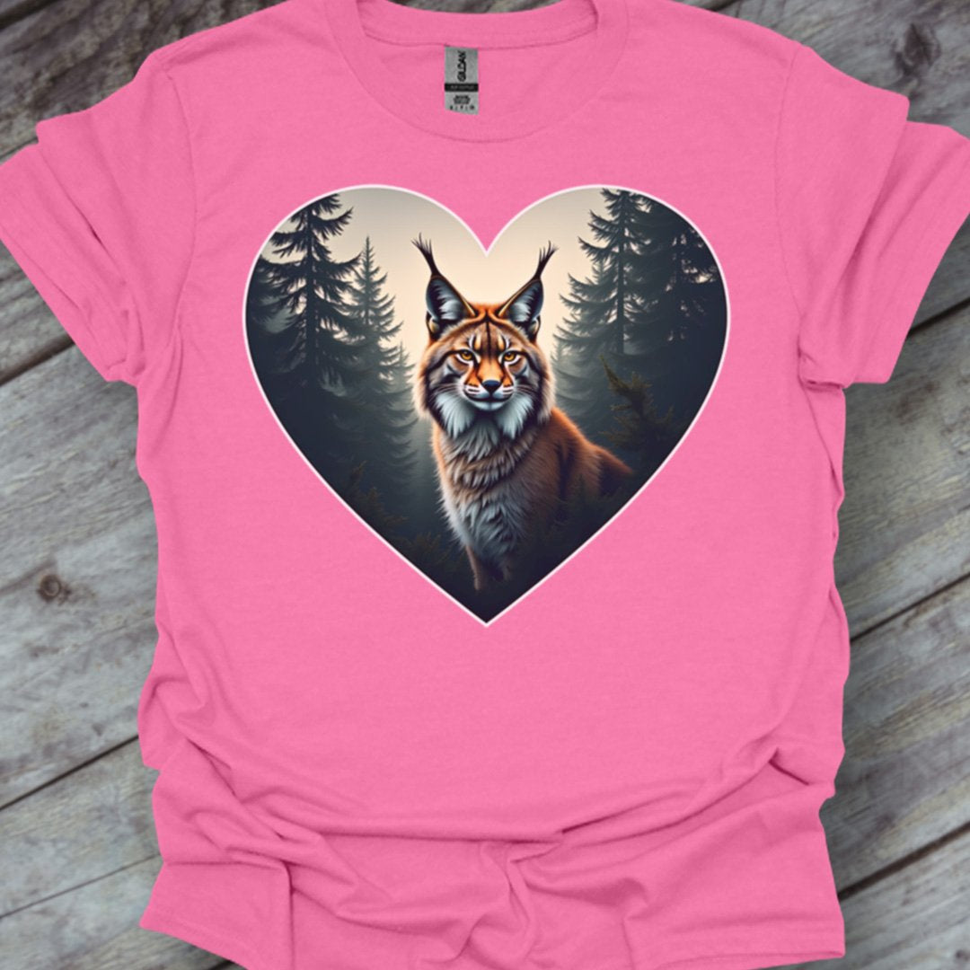 Lynx malin en forme de coeur T-shirt tendance