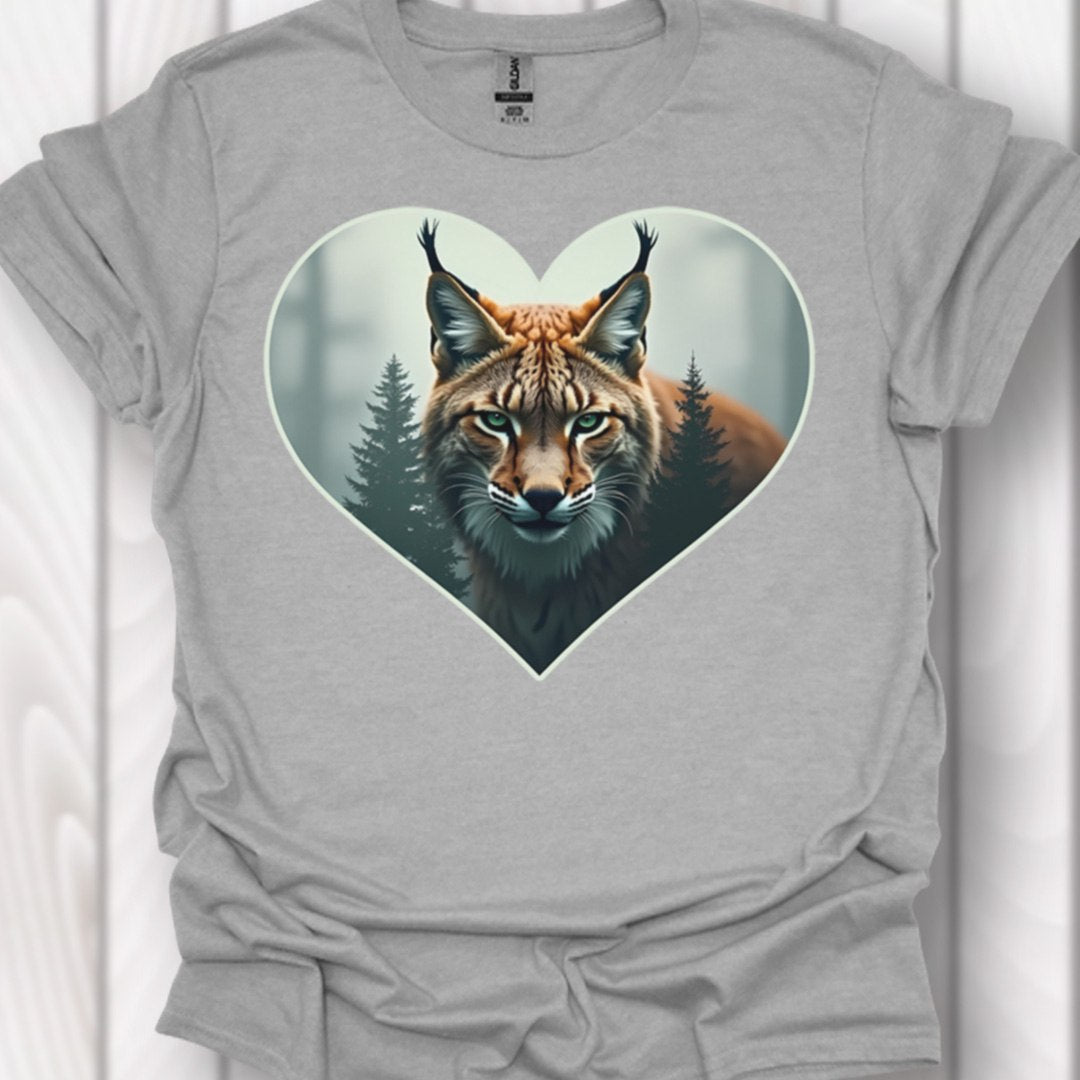 Cunning lynx in heart shape timeless T-shirt