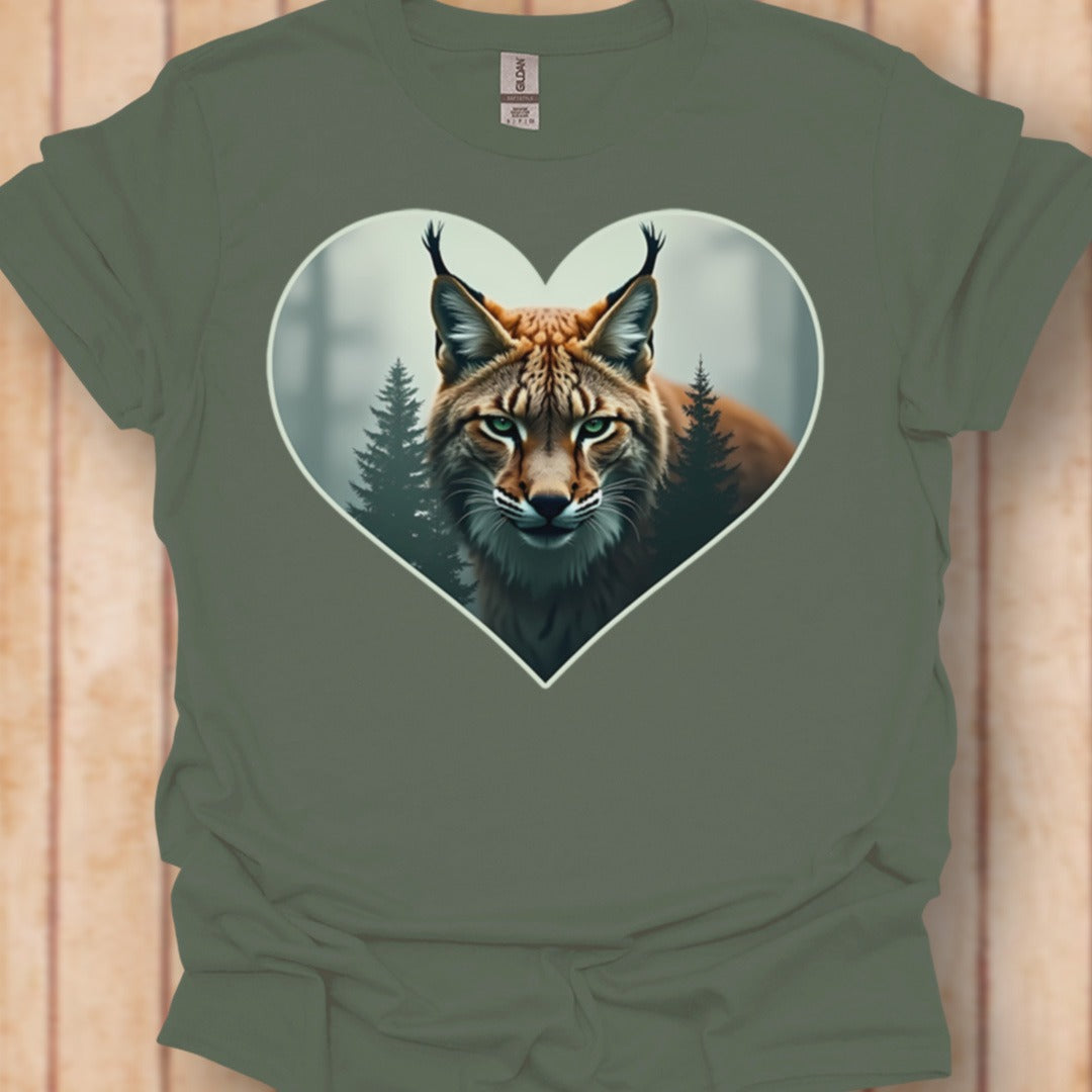 Cunning lynx in heart shape timeless T-shirt