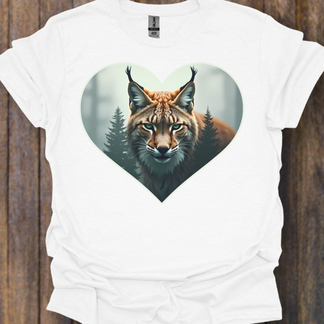 Cunning lynx in heart shape timeless T-shirt