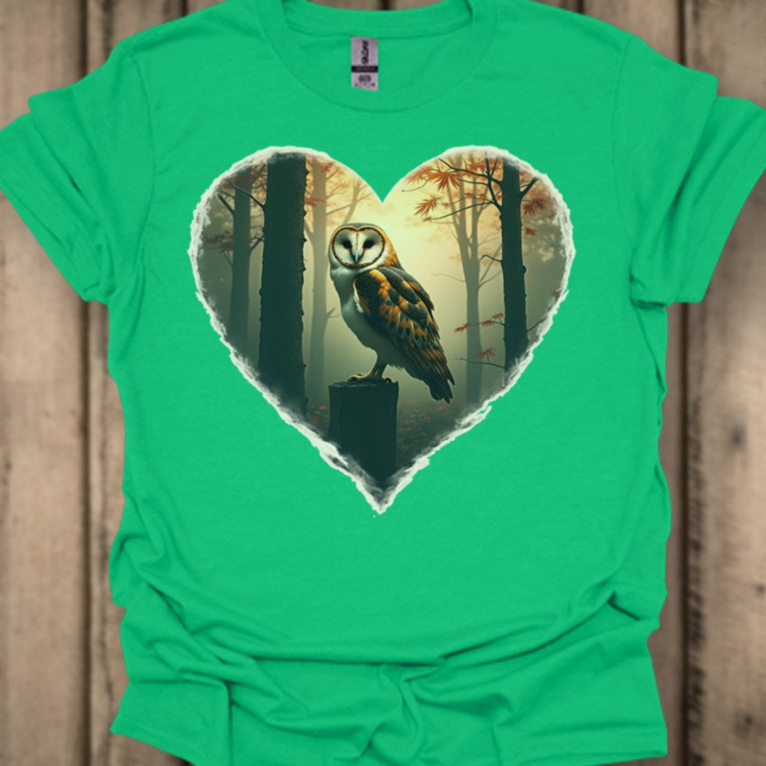 Chouette en forme de coeur T-shirt tendance