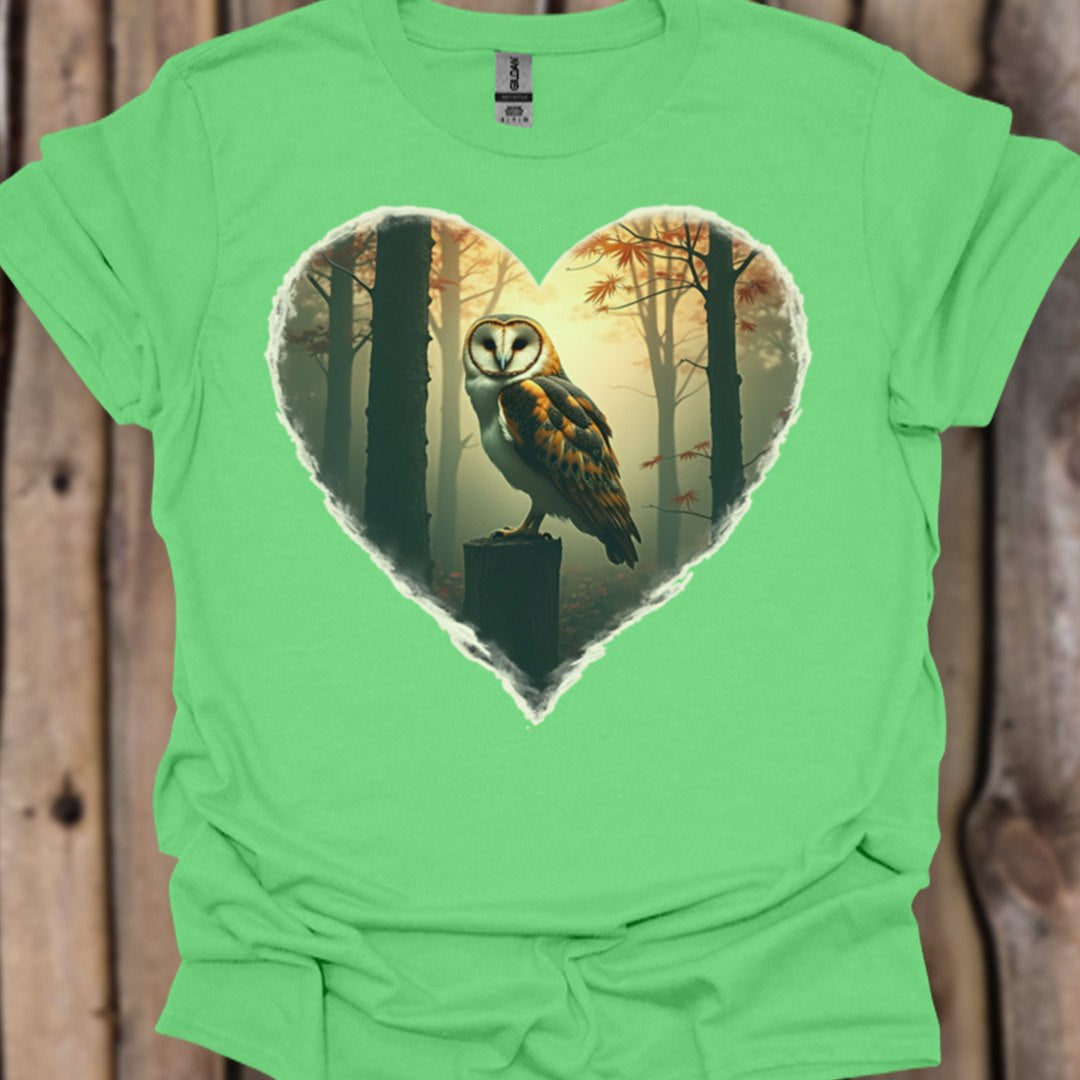 Chouette en forme de coeur T-shirt tendance