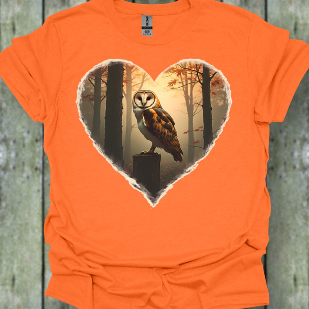 Chouette en forme de coeur T-shirt tendance