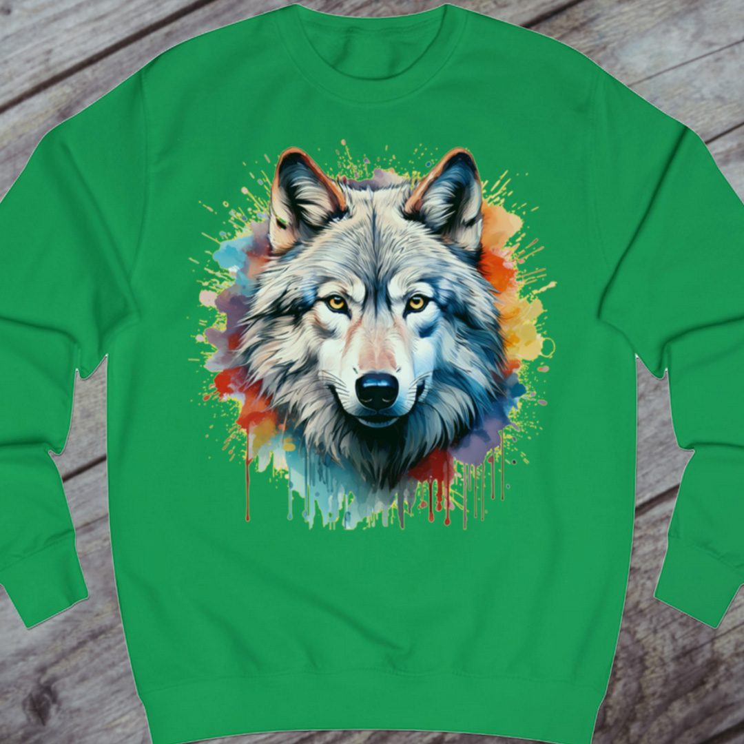 Wolf splash sweatshirt