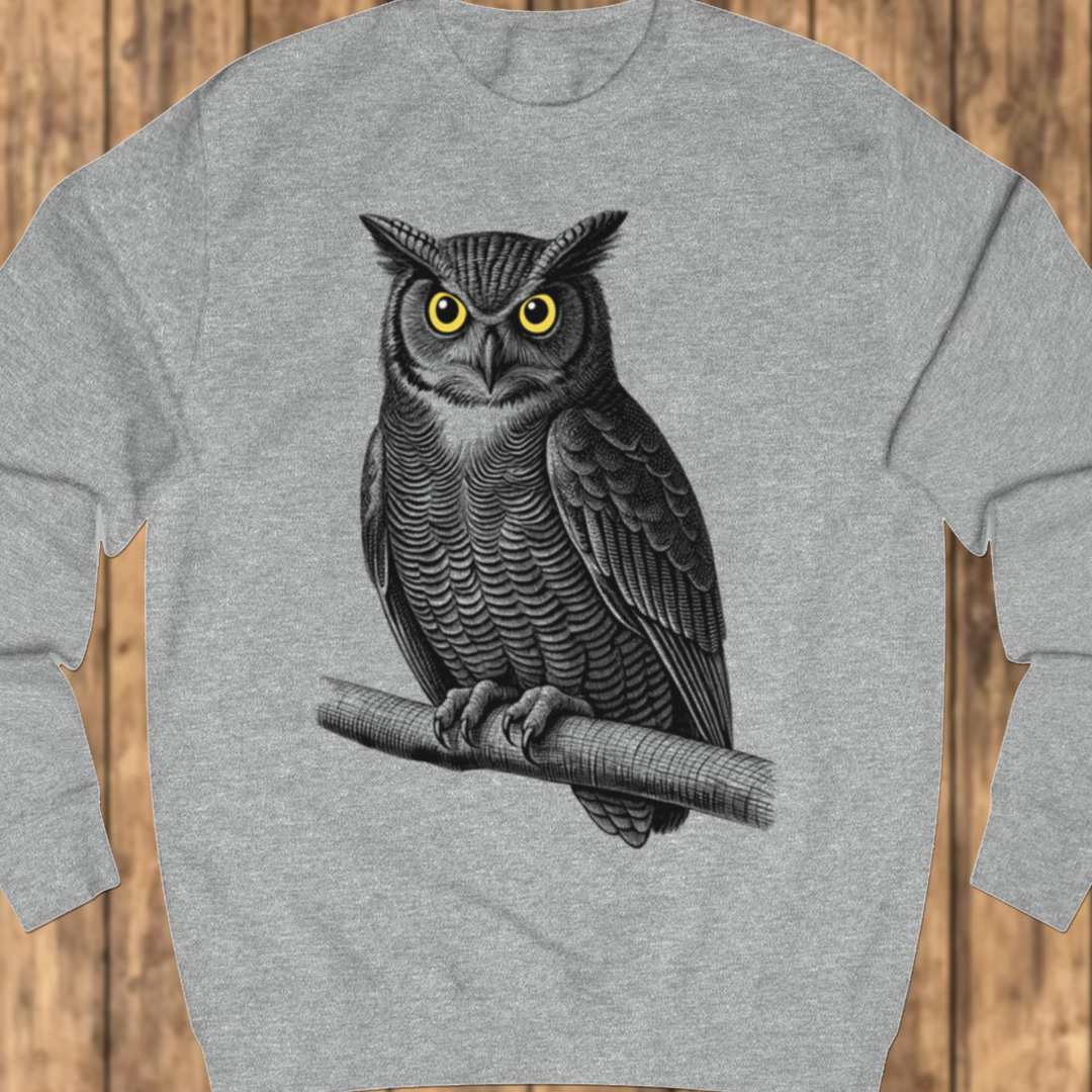 Wise black owl sweatshirt