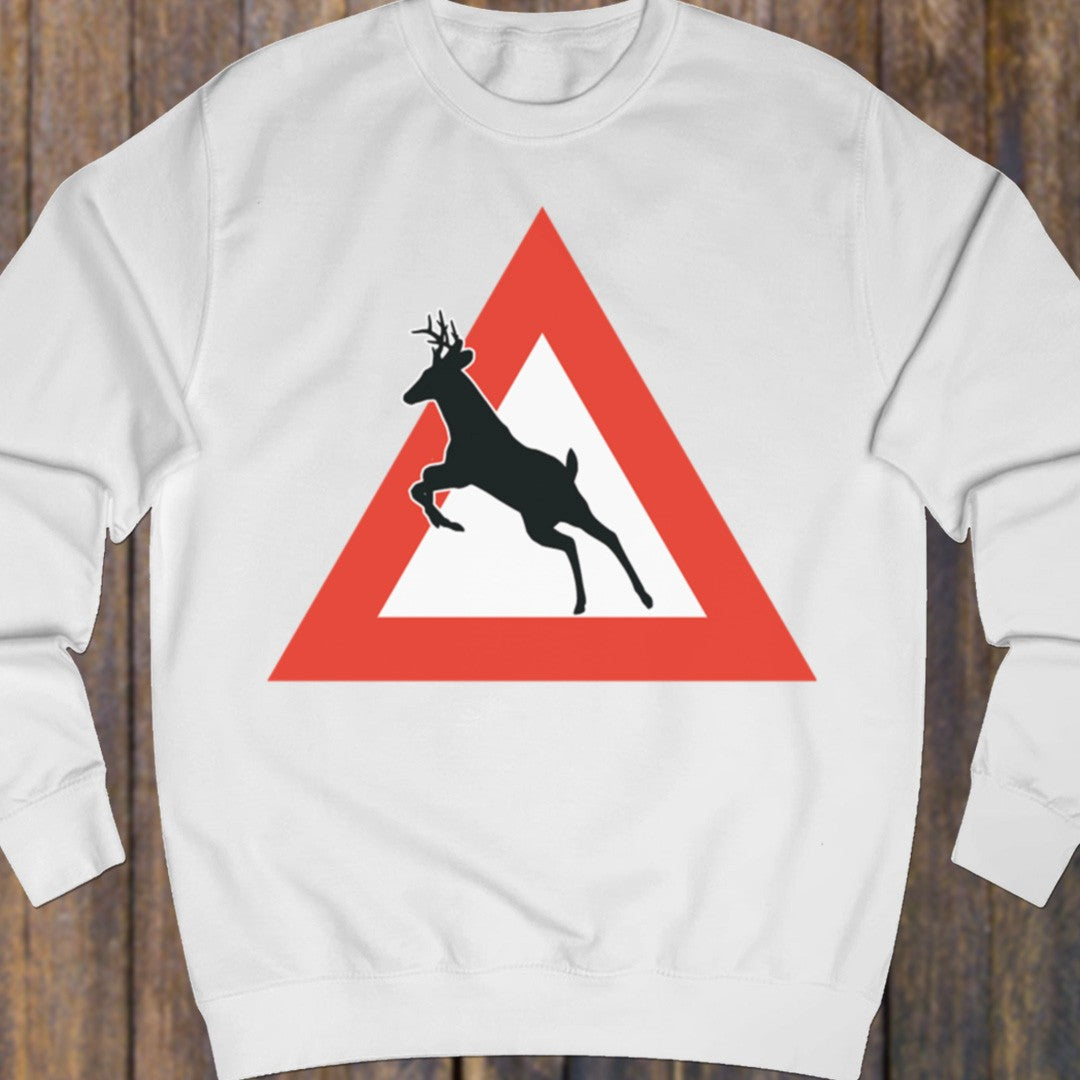 Warning sign deer sweatshirt
