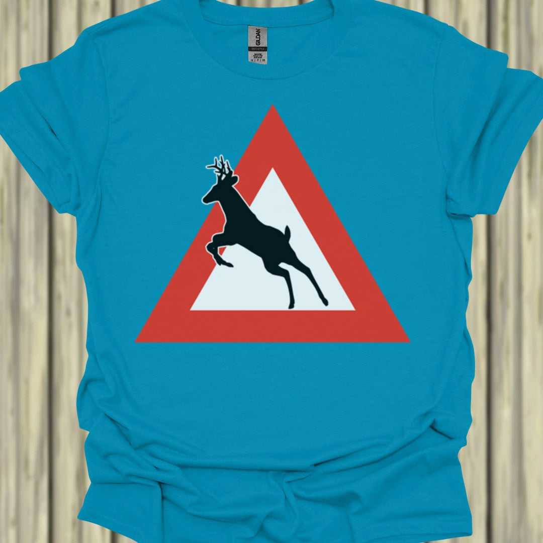 Waarschuwingsbord Hert T‑Shirt