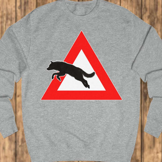 Waarschuwingsbord wolf sweatshirt