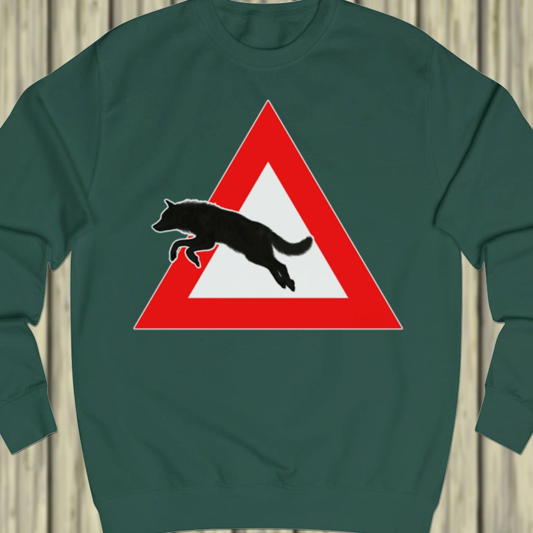 Waarschuwingsbord wolf sweatshirt
