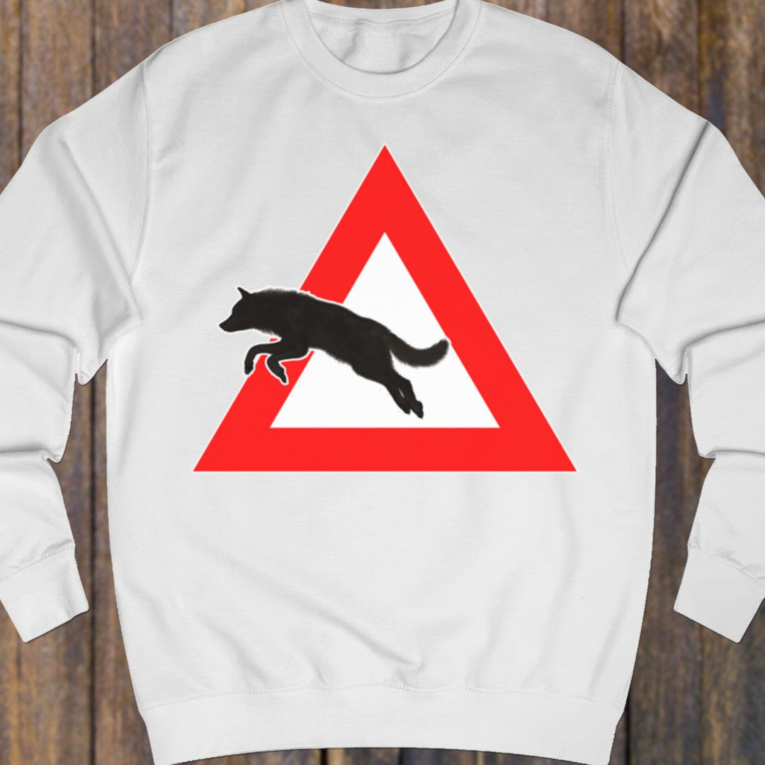 Waarschuwingsbord wolf sweatshirt
