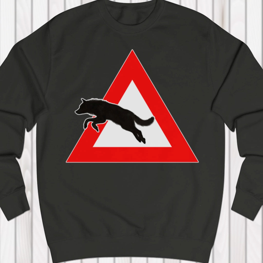 Waarschuwingsbord wolf sweatshirt