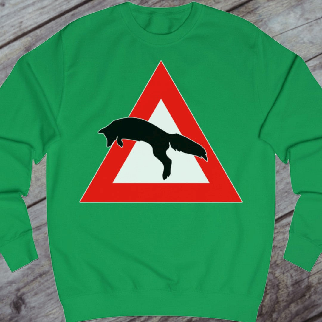 Waarschuwingsbord vos sweatshirt