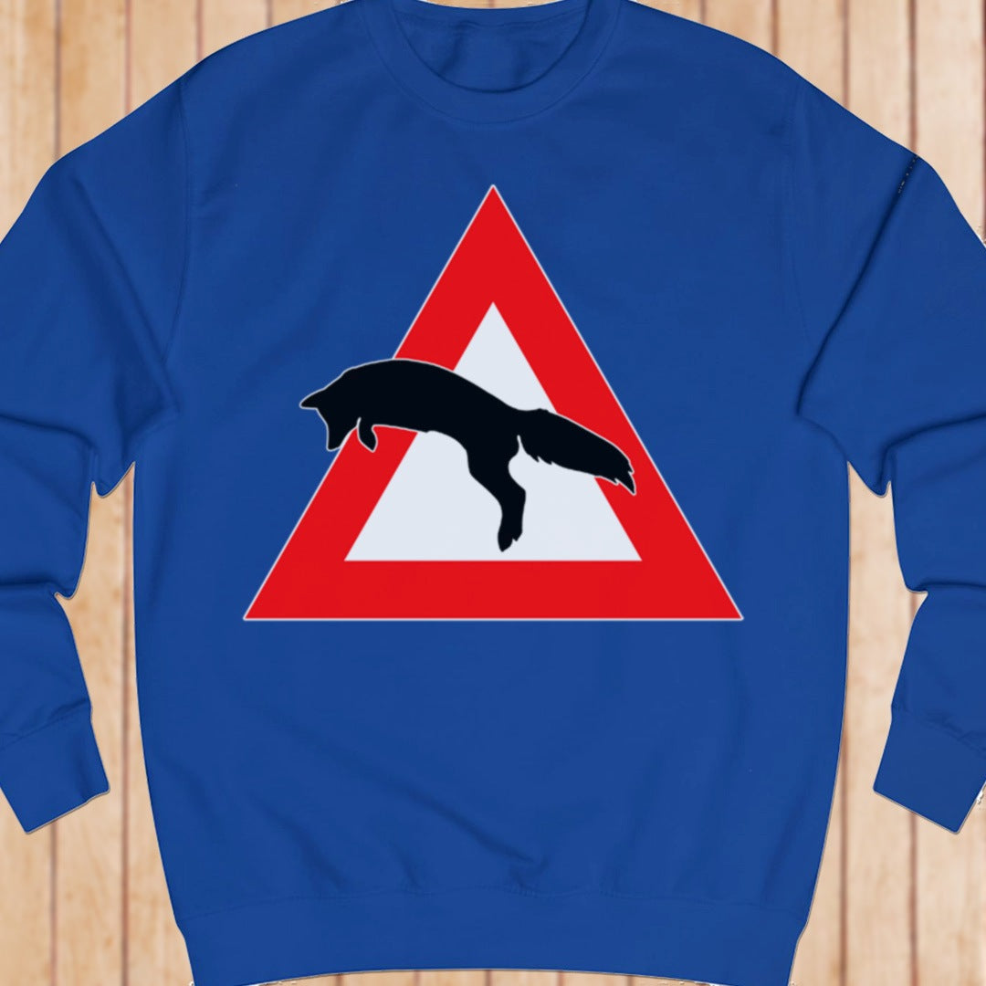 Waarschuwingsbord vos sweatshirt