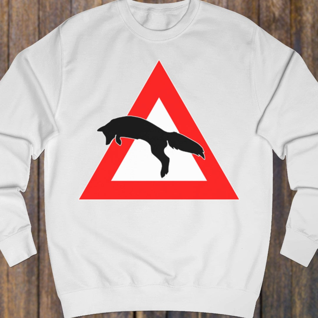 Waarschuwingsbord vos sweatshirt