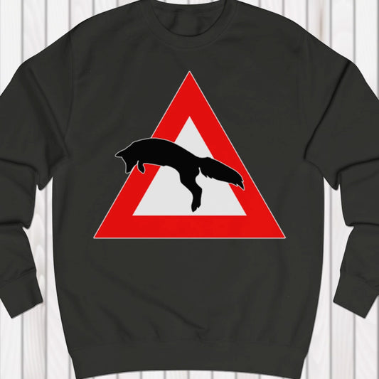 Waarschuwingsbord vos sweatshirt
