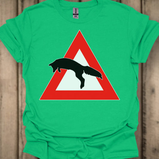 Waarschuwingsbord Vos T‑Shirt