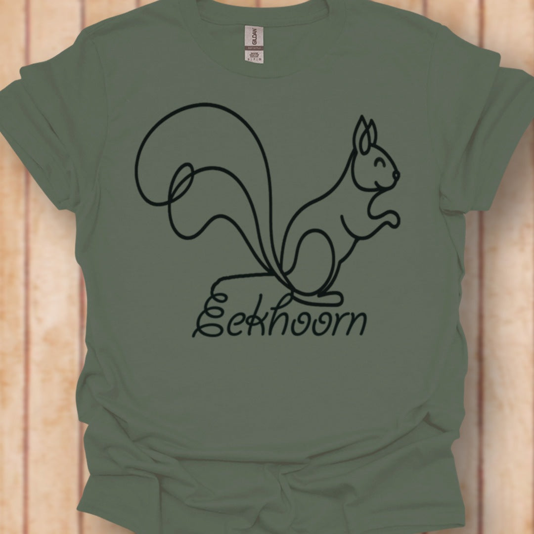 Squirrel line drawing black timeless T-shirt