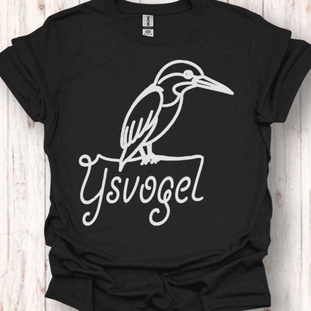 IJsvogel lijntekening wit tijdloos T-shirt