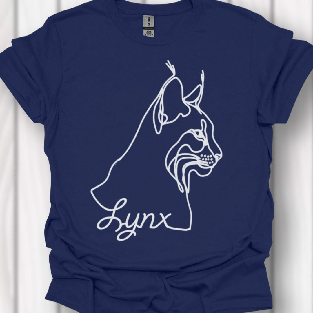 Lynx lijntekening wit tijdloos T-shirt