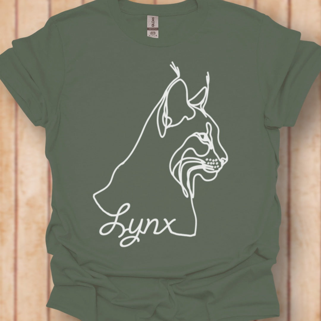 Lynx lijntekening wit tijdloos T-shirt