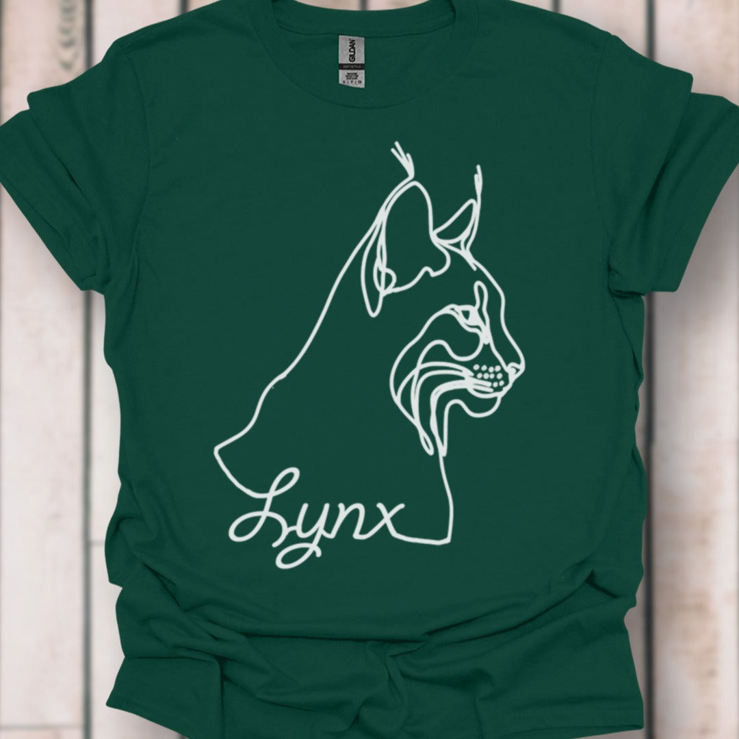 Lynx lijntekening wit tijdloos T-shirt