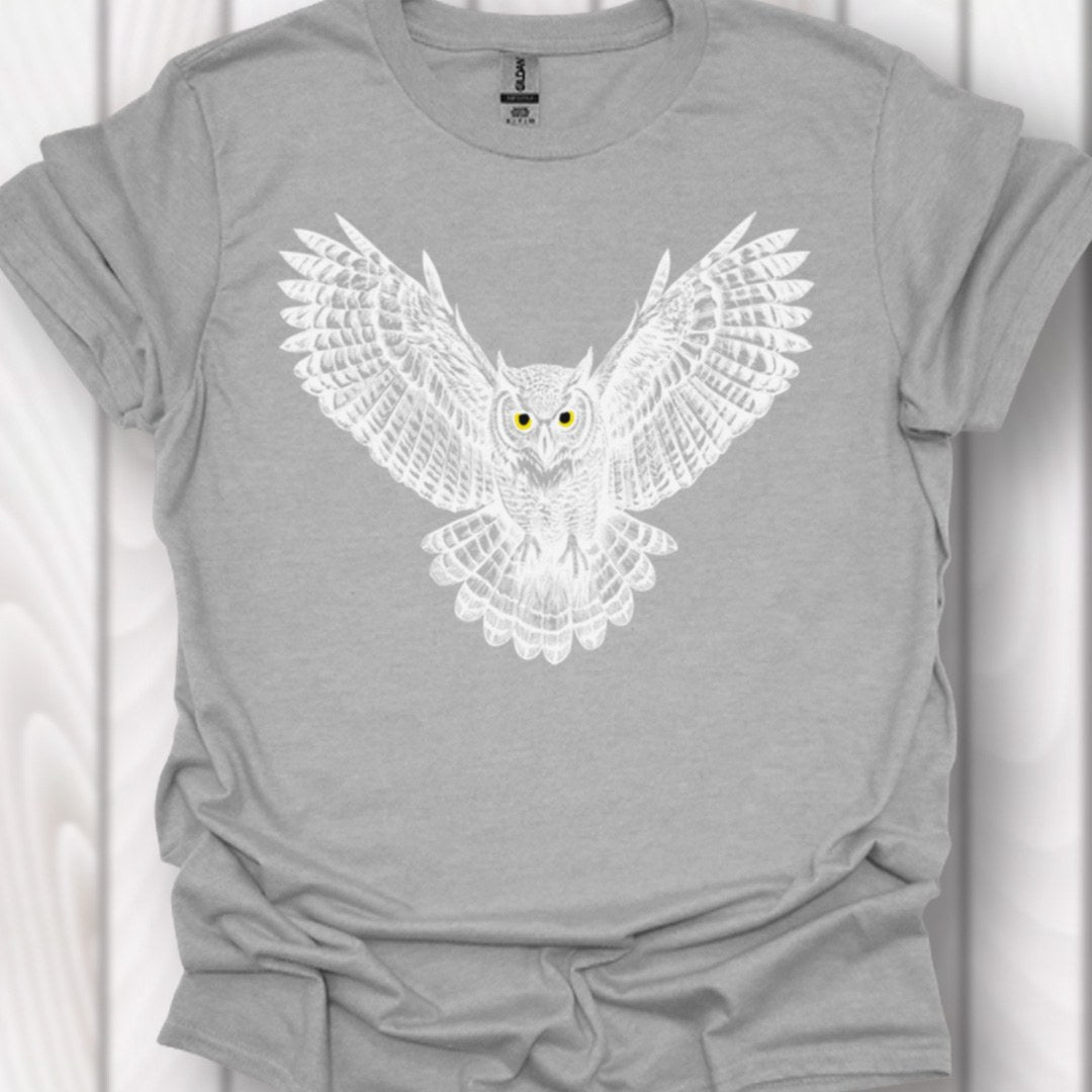 Vliegende uil wit tijdloos T-shirt