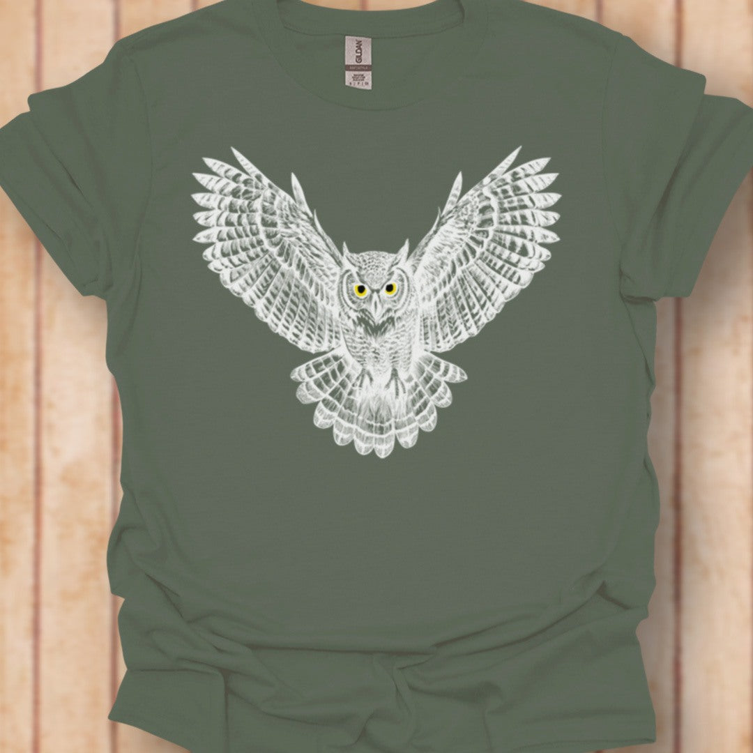 Vliegende uil wit tijdloos T-shirt