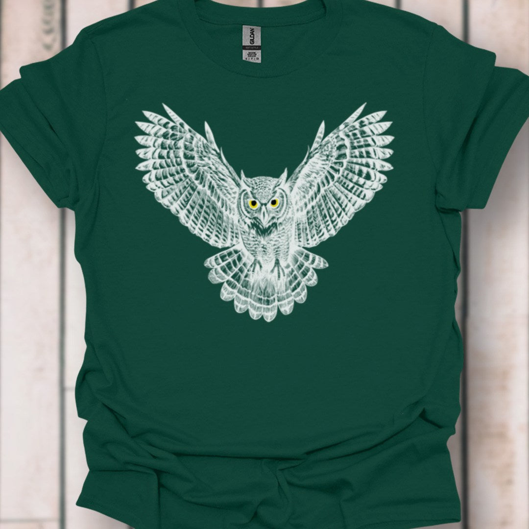 Vliegende uil wit tijdloos T-shirt