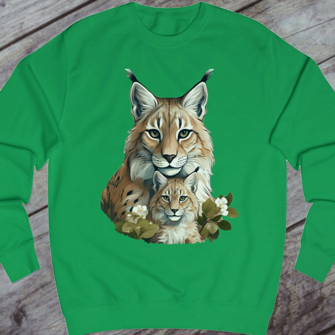 Lynx moeder en kind sweatshirt