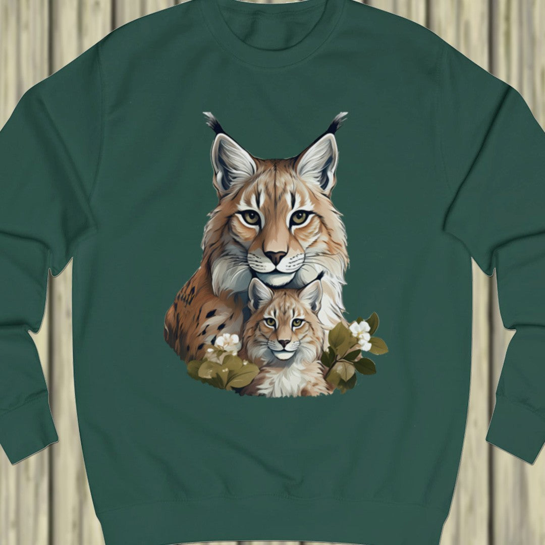 Lynx moeder en kind sweatshirt