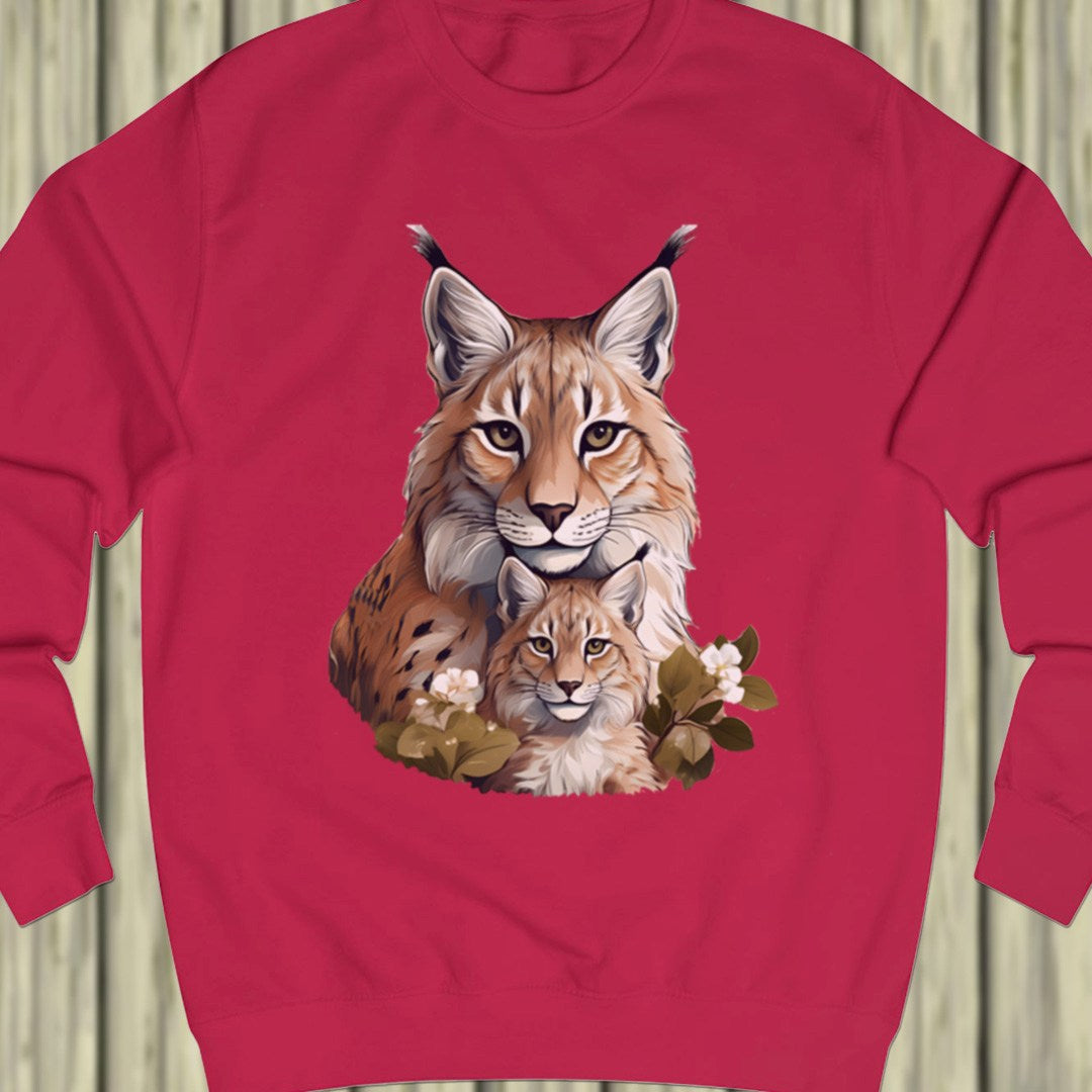 Lynx moeder en kind sweatshirt