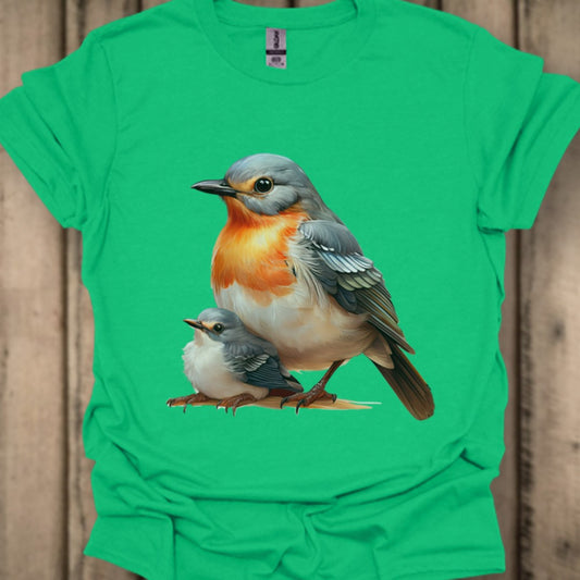 Roodborstje met Jong T‑Shirt