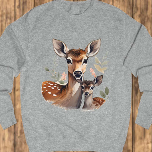 Hert moeder en kalf sweatshirt