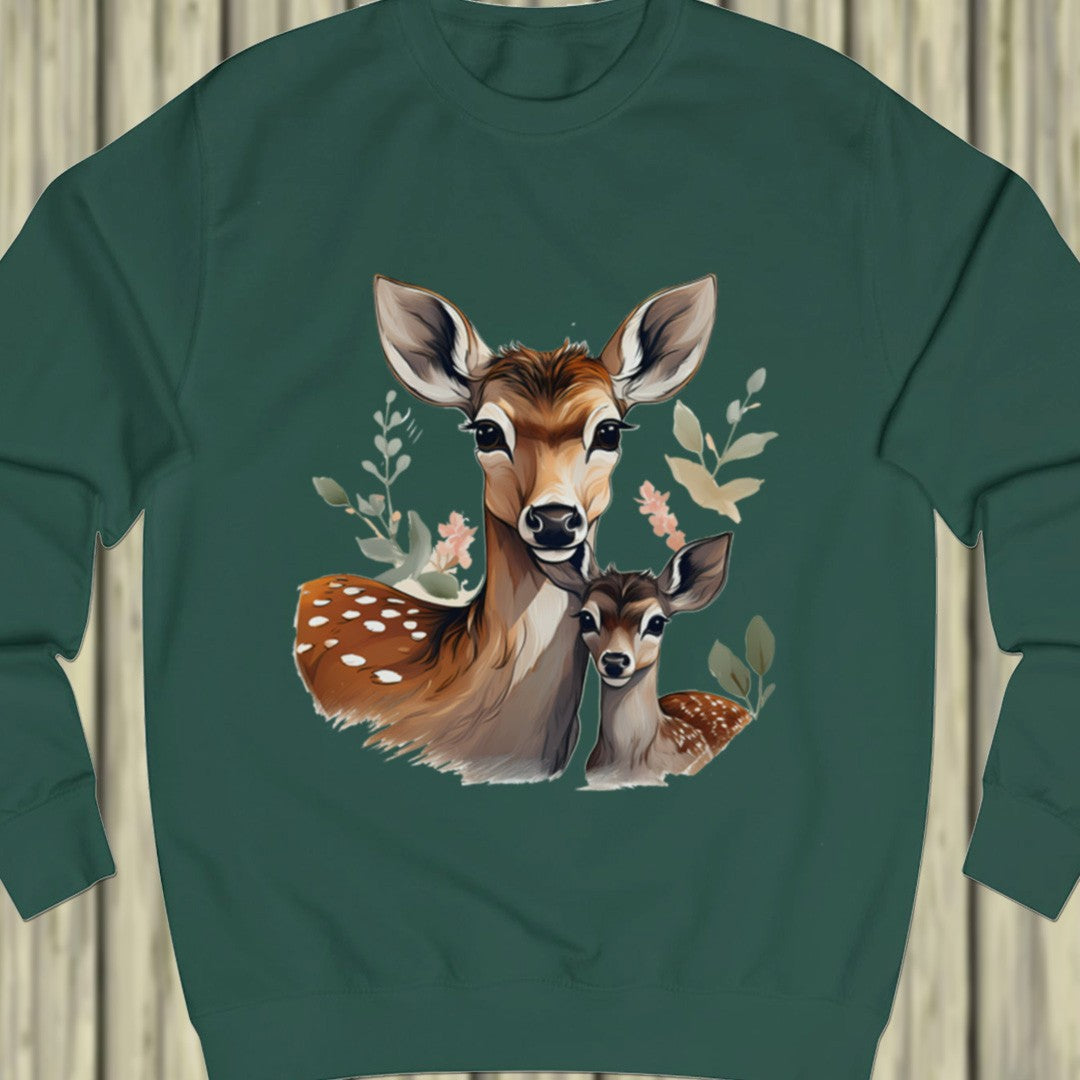 Hert moeder en kalf sweatshirt