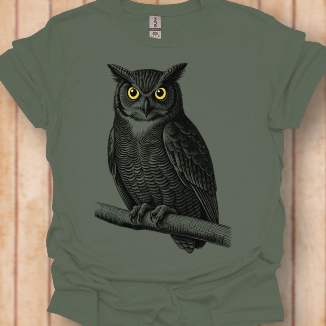 Wijze uil zwart tijdloos T-shirt