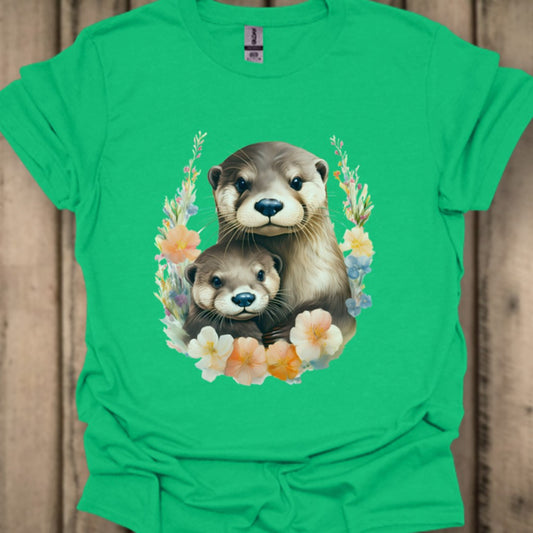 Otter met Jong T‑Shirt