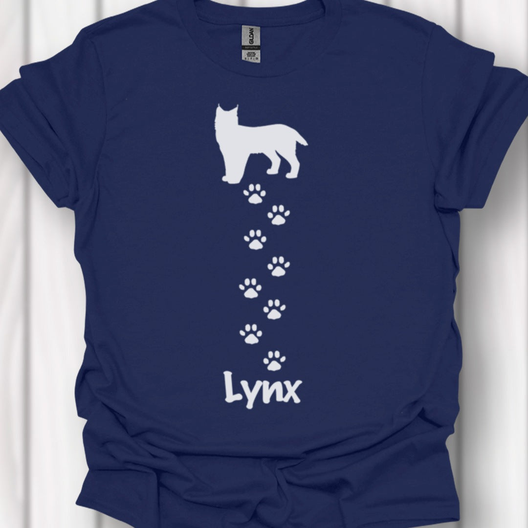 Lynx met pootafdrukken wit tijdloos T-shirt