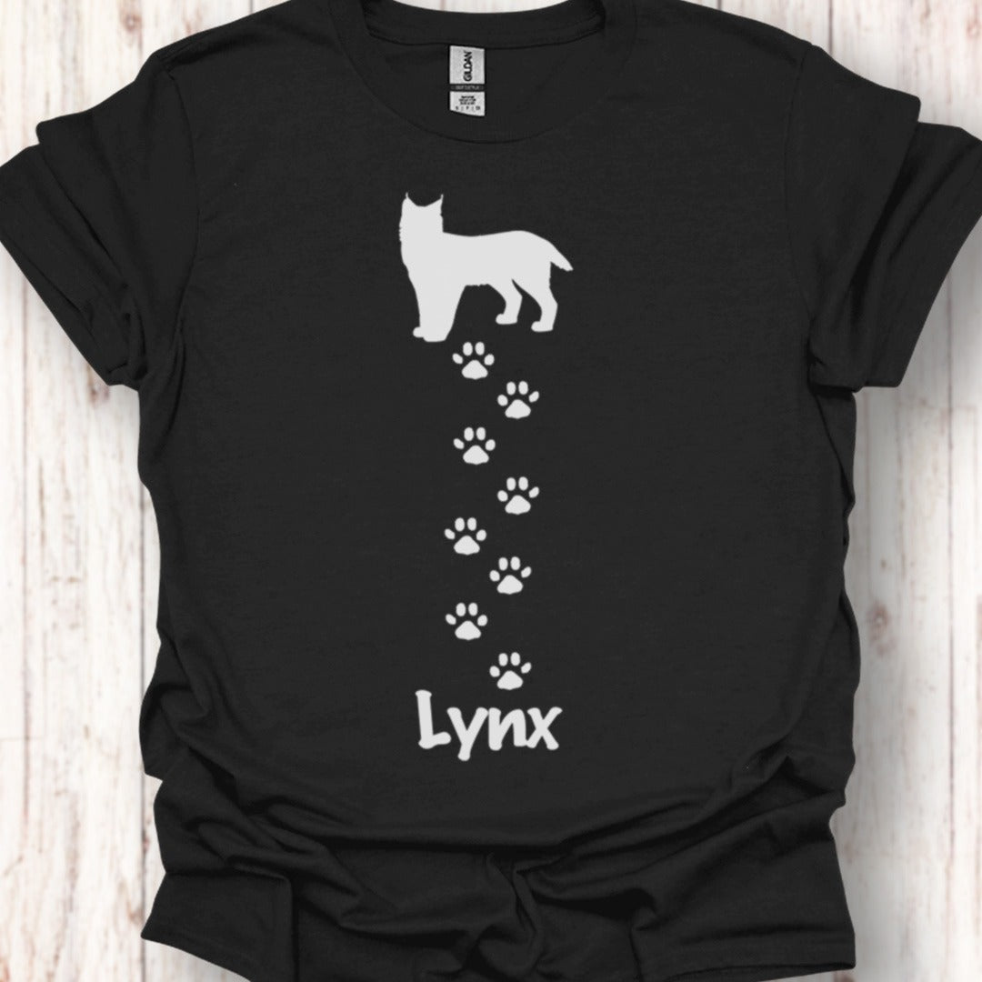 Lynx met pootafdrukken wit tijdloos T-shirt