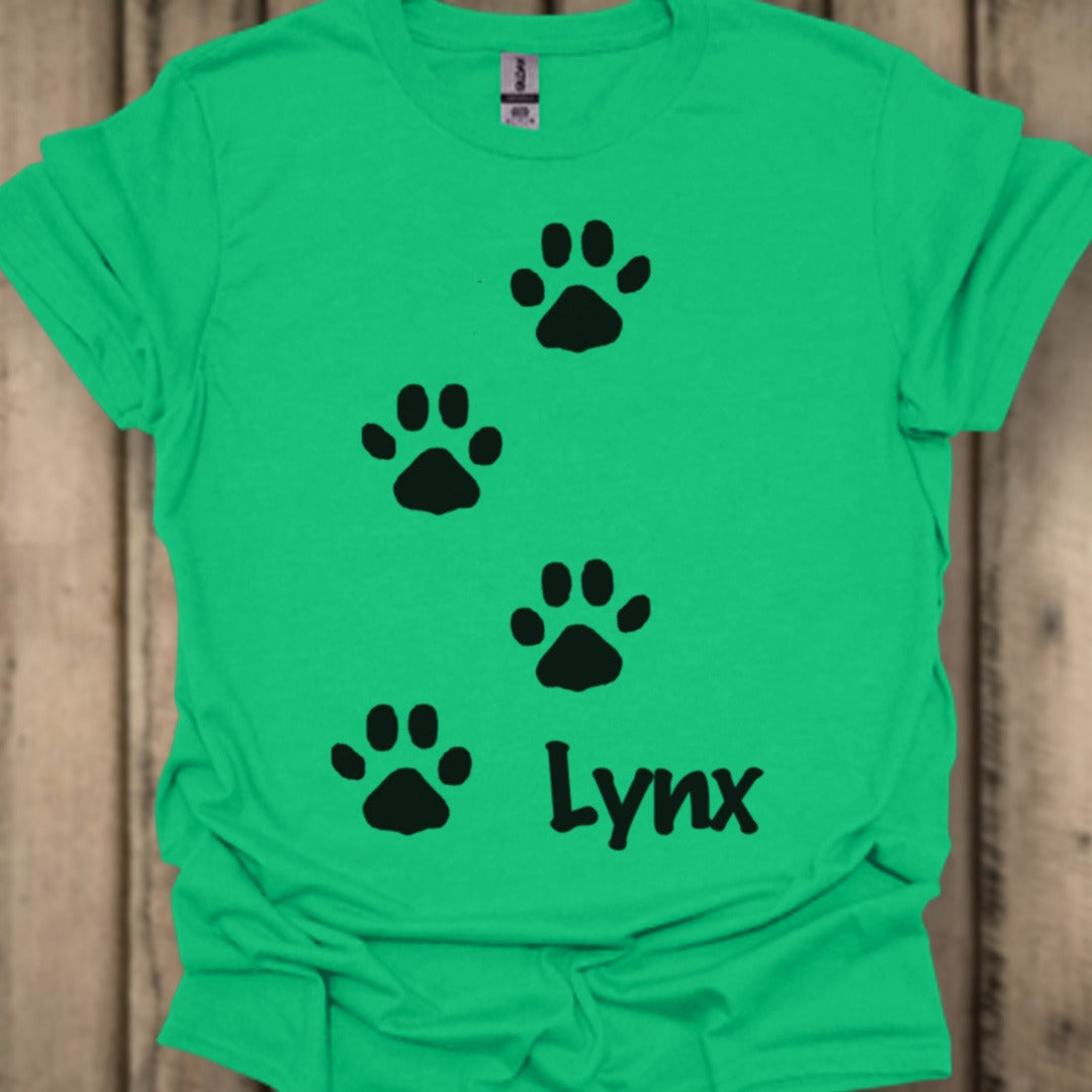 Empreintes de pattes de lynx noir T-shirt tendance
