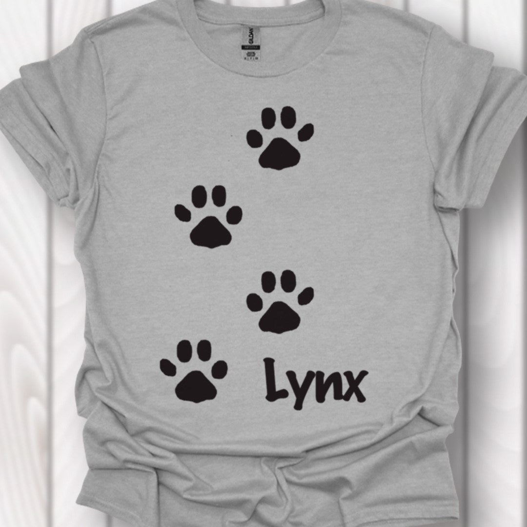 Pootafdrukken lynx zwart tijdloos T-shirt