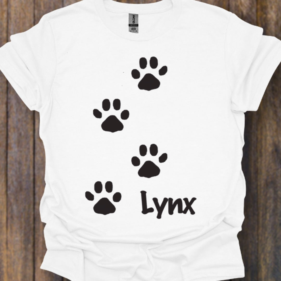 Pootafdrukken lynx zwart tijdloos T-shirt