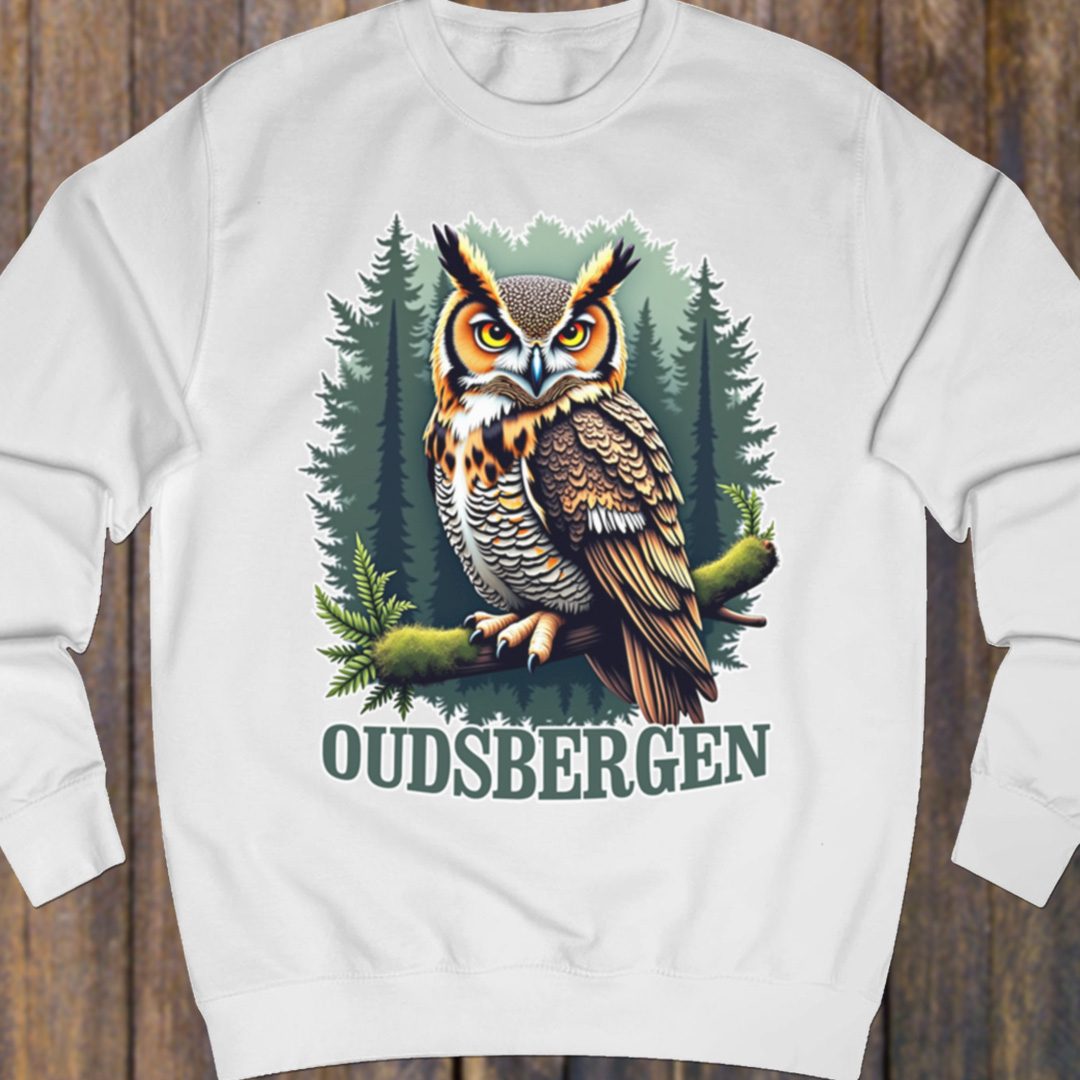 Eagle owl Oudsbergen white sweatshirt