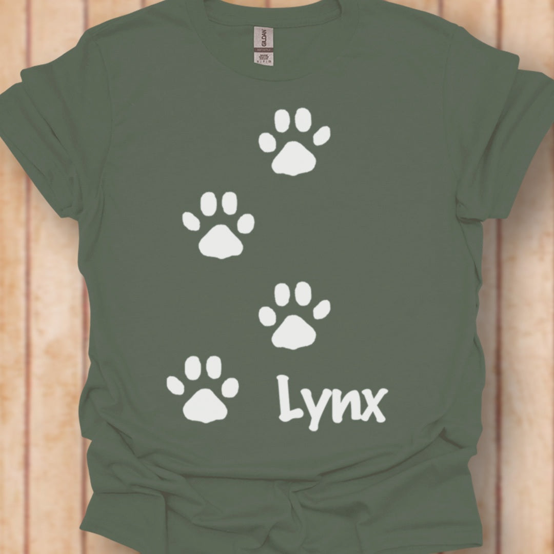 Empreintes de pattes de lynx blanc T-shirt intemporel