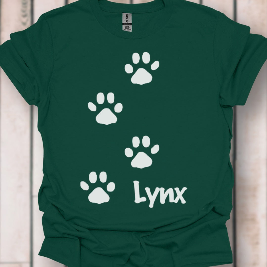 Empreintes de pattes de lynx blanc T-shirt intemporel