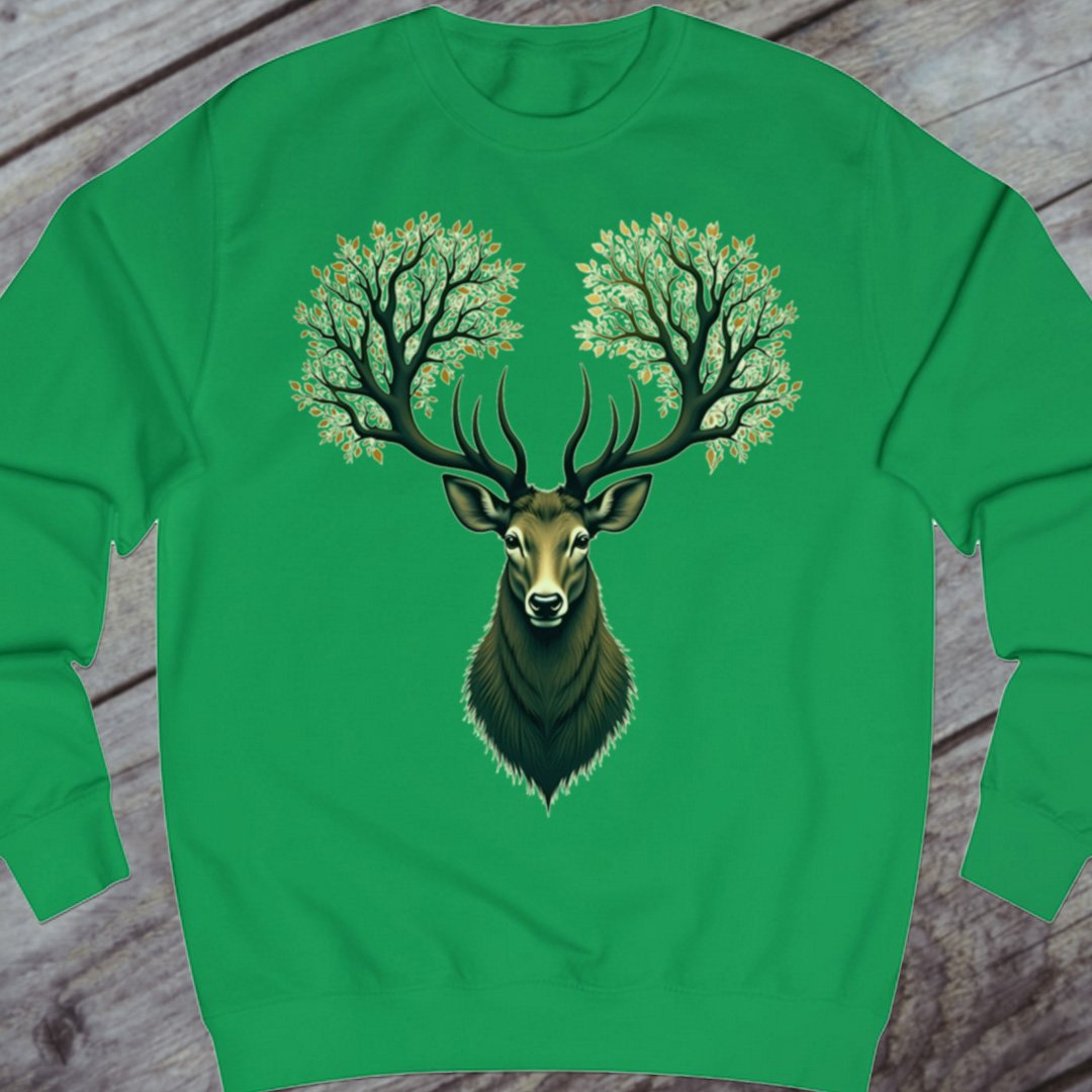 Deer with tree antlers sweatshirt