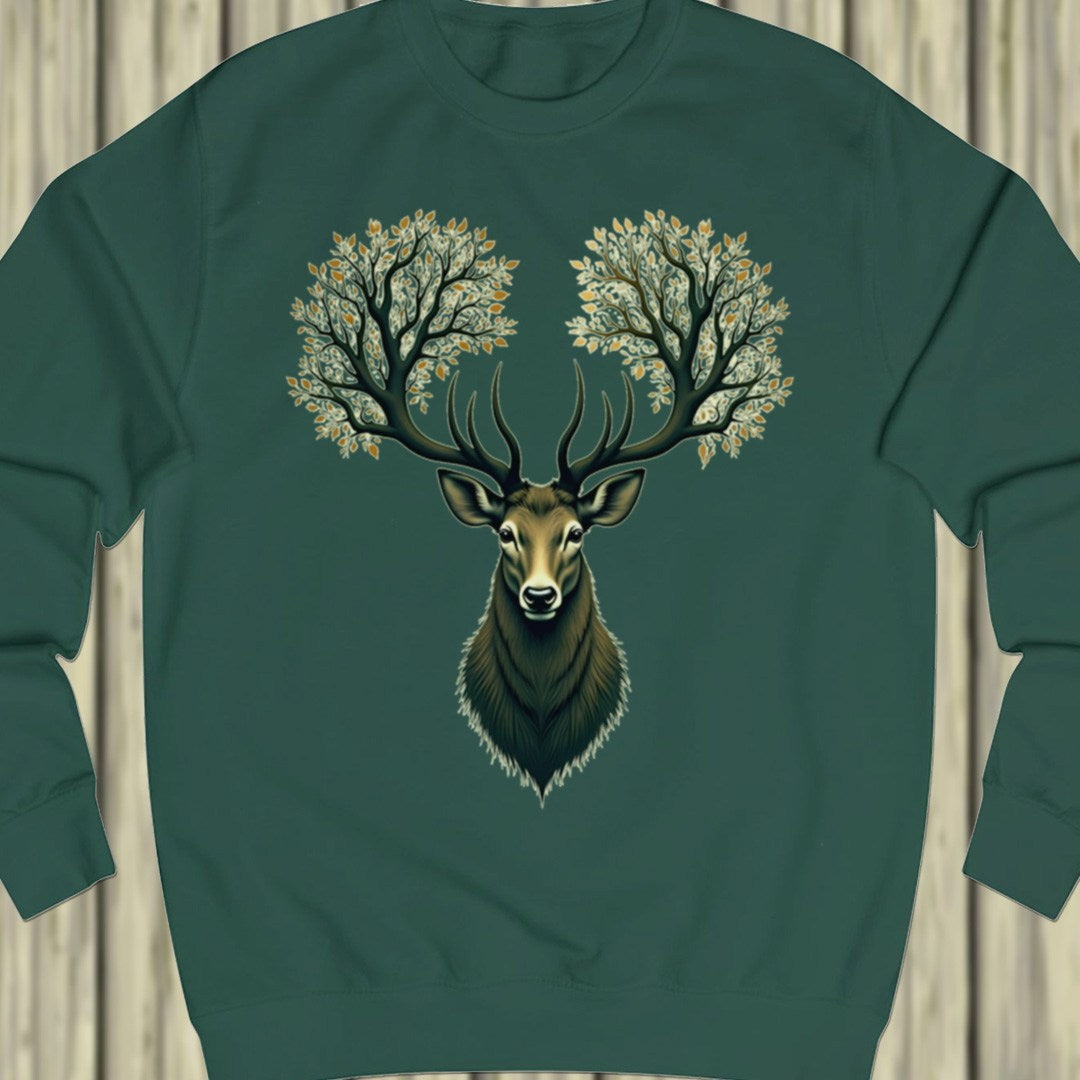 Deer with tree antlers sweatshirt