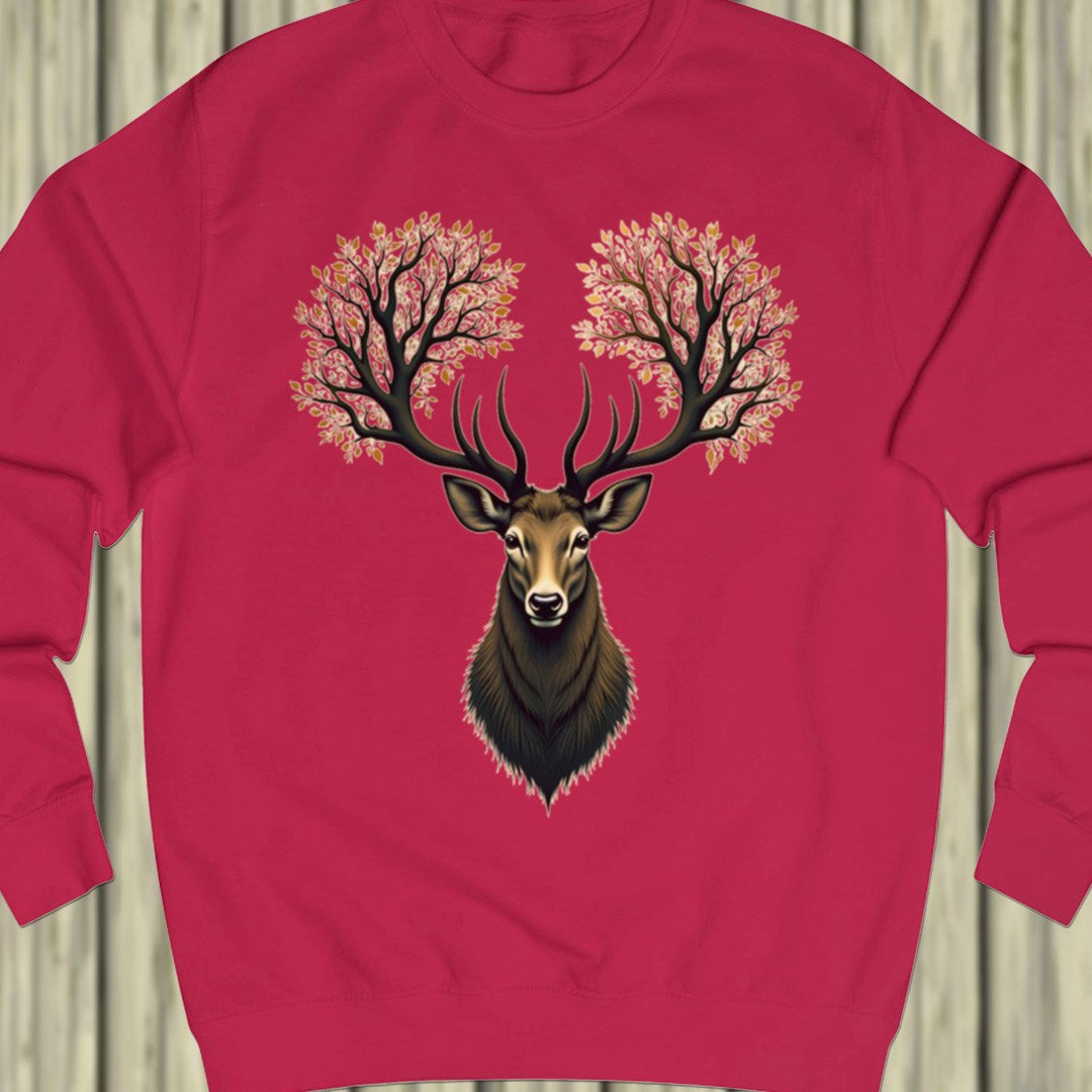 Deer with tree antlers sweatshirt