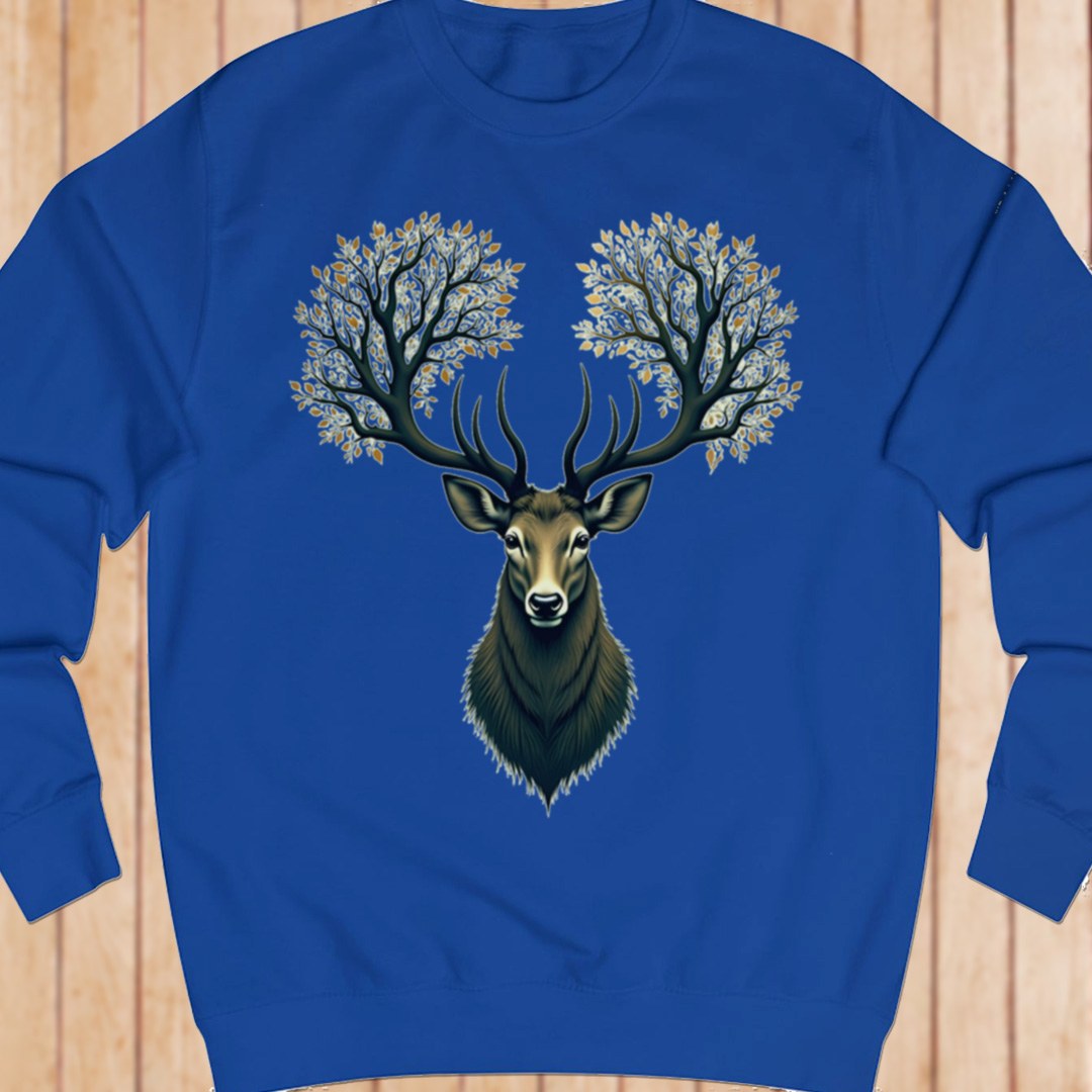 Hert met boomgewei sweatshirt